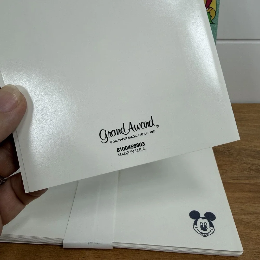 VTG Minnie Mouse Disney Christmas Greeting Cards + Envelopes Joy Shopping Bag 12